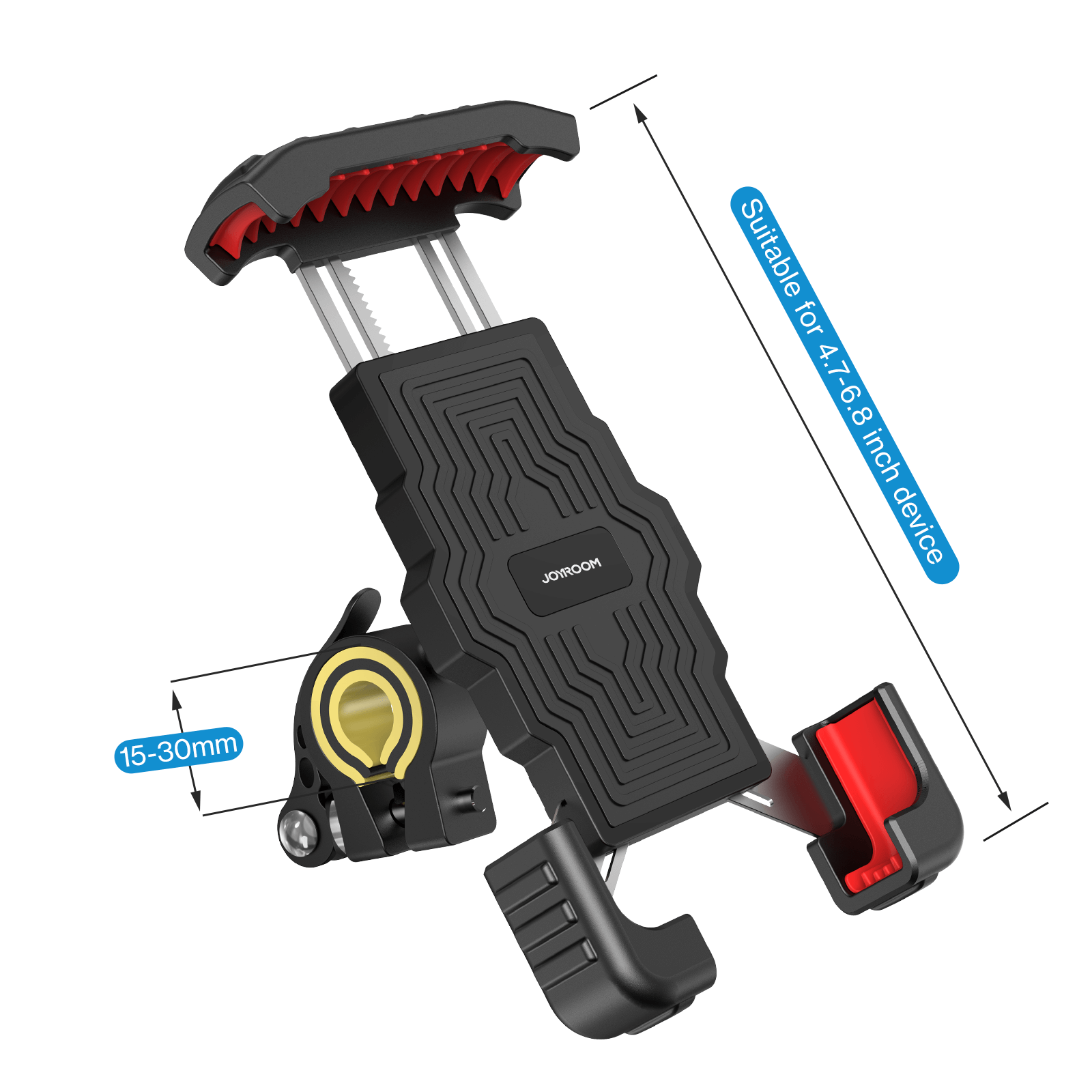 Тримач телефону Joyroom JR-ZS264 360 4,7/6,8" для велосипеду/мотоциклу Чорний/Червоний - фото 2