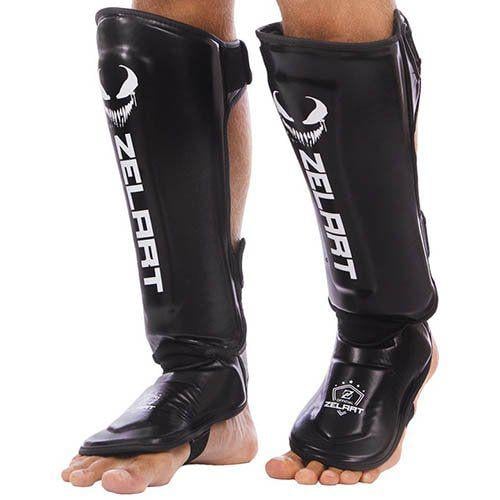Захист для гомілки та стопи Zelart BO-1376 M Чорний/Білий (37363082)