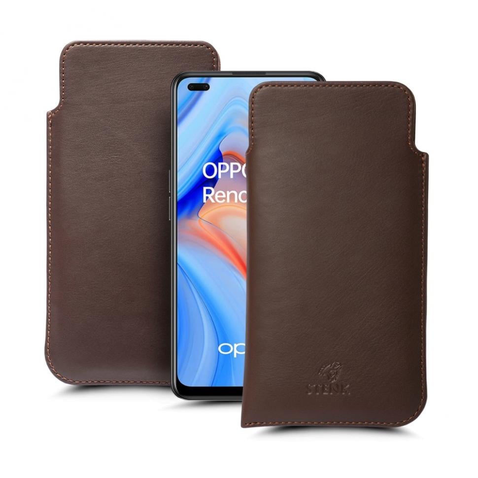 Футляр Stenk Elegance для OPPO Reno4 5G Коричневый (68978)