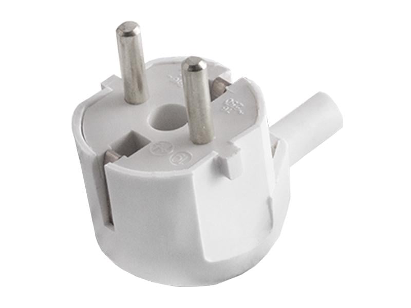 Евровилка угловая Белая церковь В16-301 латунь с заземлением 16А Белый (1160)