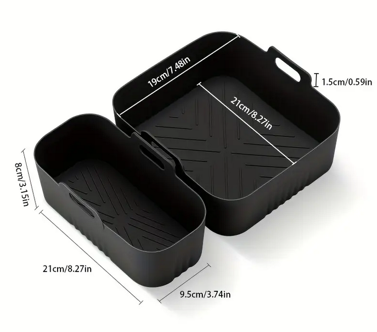 Набор силиконовых форм для фритюрниц маленькая и большая 2 шт. Серый (SAM-278) - фото 2 Набор силиконовых форм для фритюрниц маленькая и большая 2 шт. Серый (SAM-278) - фото 2