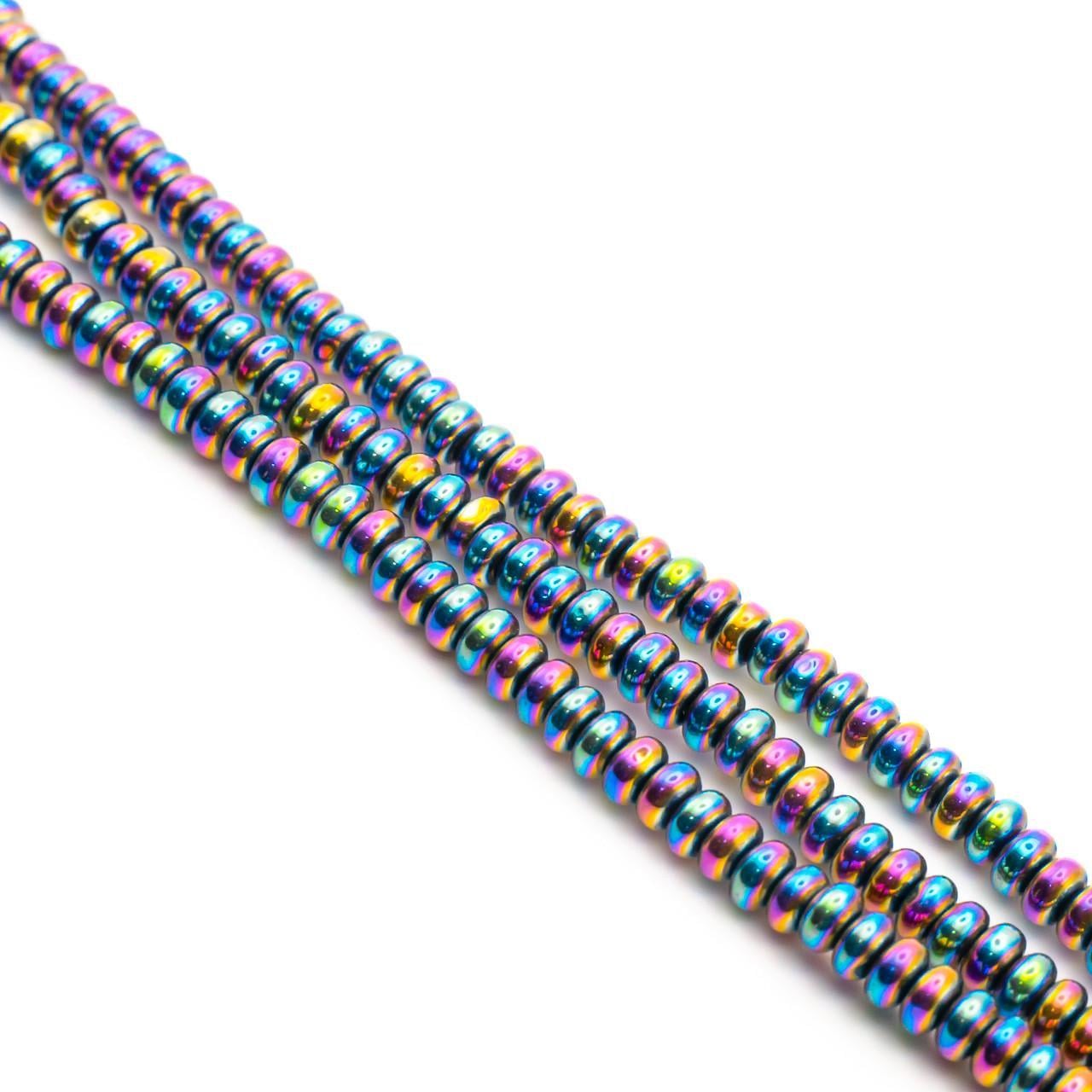 Бусины Рондель Гематит 4х2 мм 40 см 180 шт. Разноцветный (БГ0402р52)