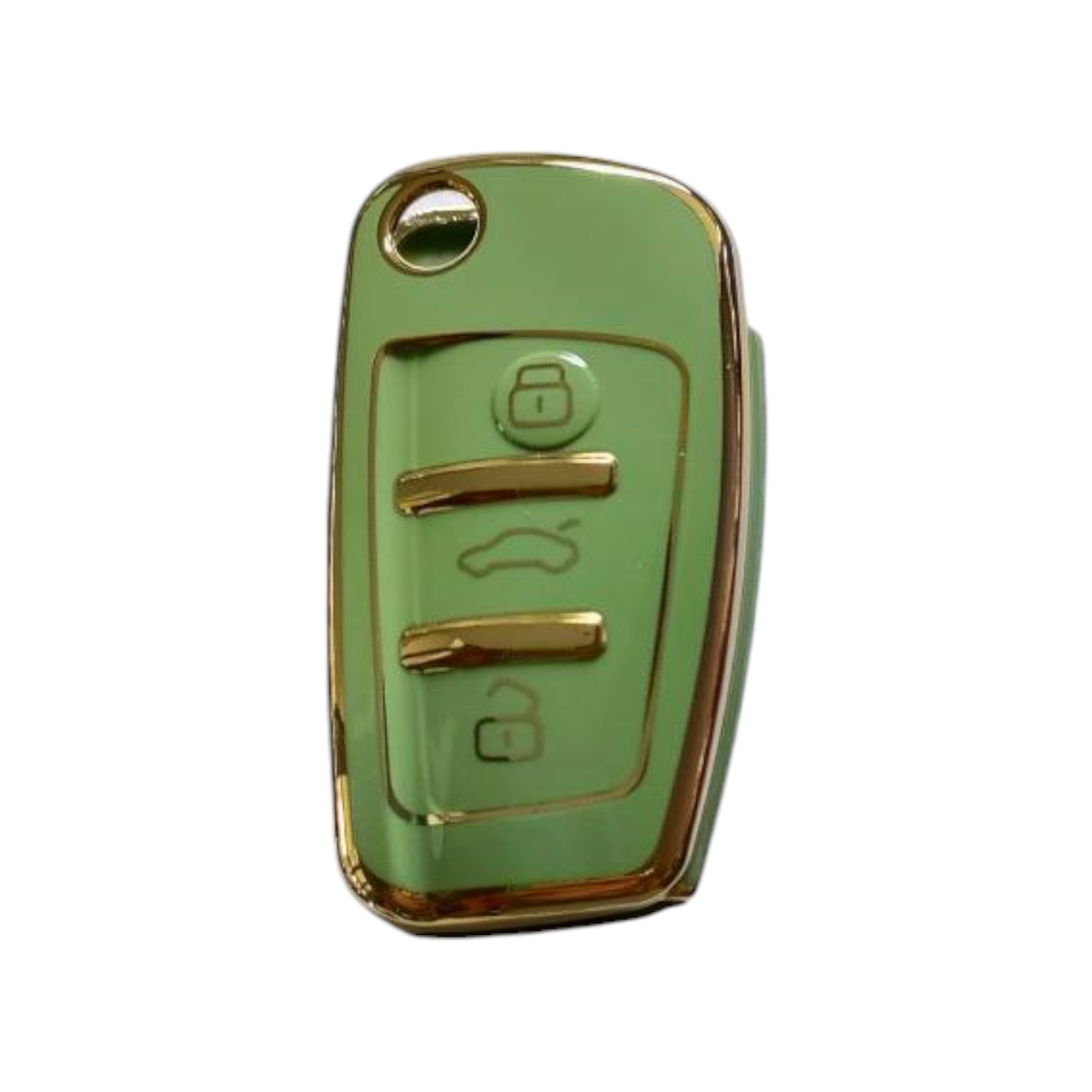 Чехол для ключа Audi с золотой рамкой Зеленый (2305576969)