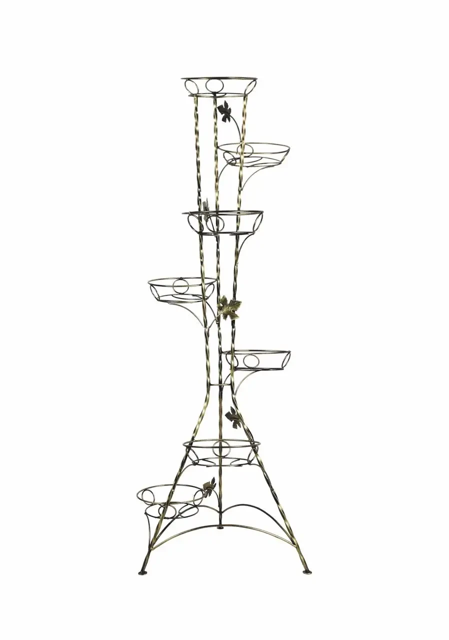 Подставка для цветов Хатинка Башня витая кованая на 7 вазонов 144 см (CNT00011581)