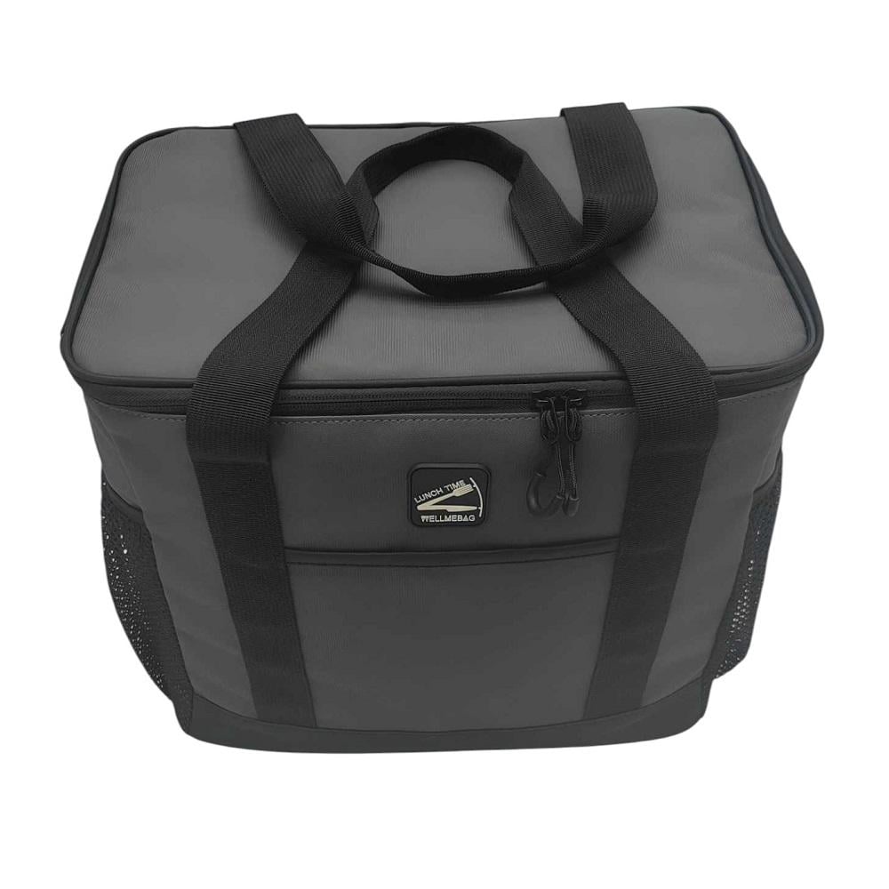Сумка-холодильник с карманами Wellmebag Trip 35х24х30 см Темно-серый с черным (R40907)