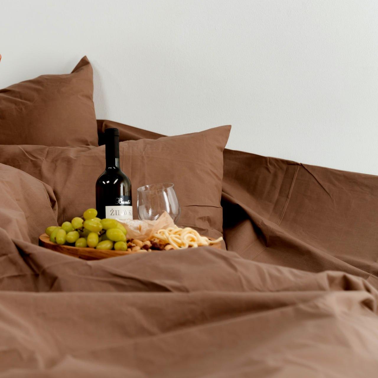 Пододеяльник односпальный поплин Lux 135х215 см Коричневый (2218490476)