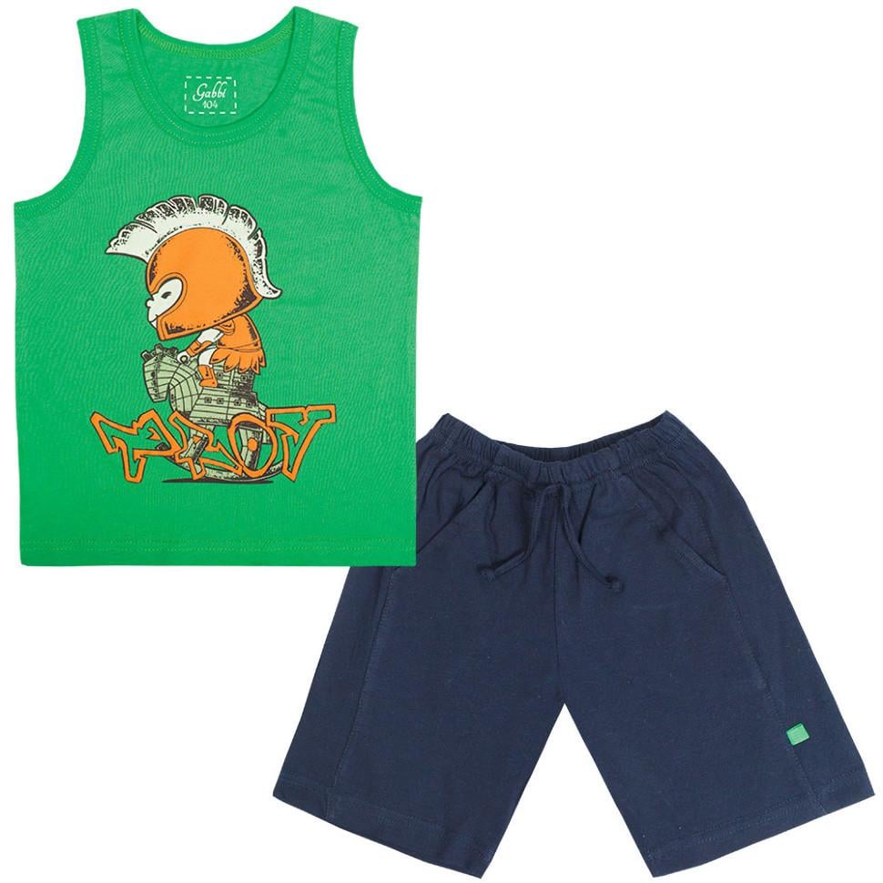 Костюм детский хлопковый летний для мальчика Gabbi KS-19-15-1 Сечение эпох 116 см Зеленый (11571)