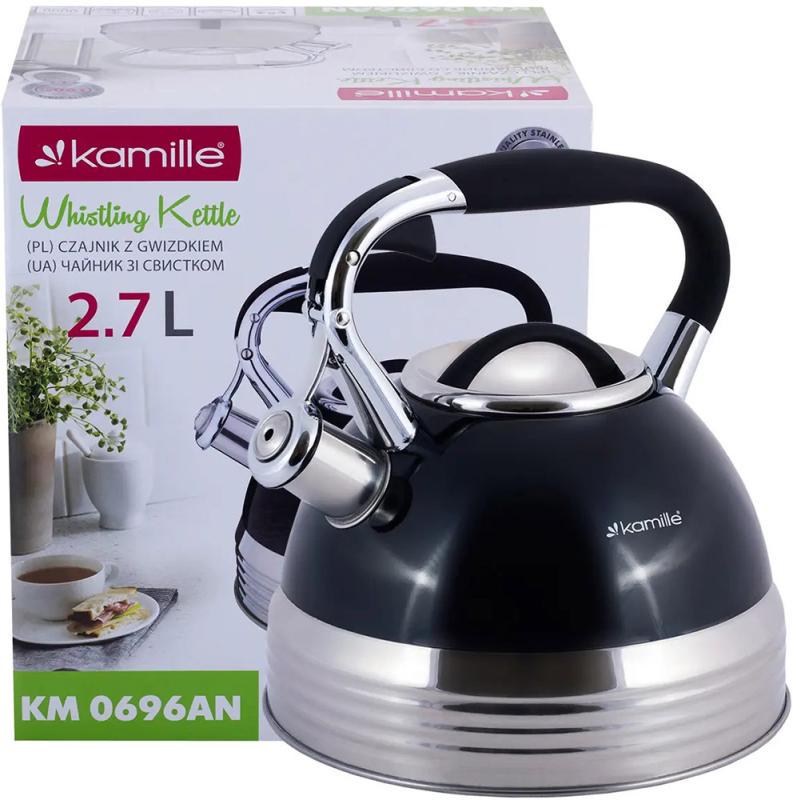 Чайник індукційний Kamille зі свистком 2,7 л Blue - фото 6 Чайник індукційний Kamille зі свистком 2,7 л Blue - фото 6