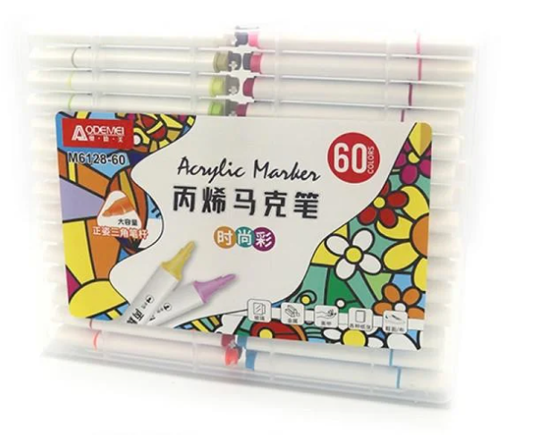 Набор акриловых скетчмаркеров Aodemei 60 цветов