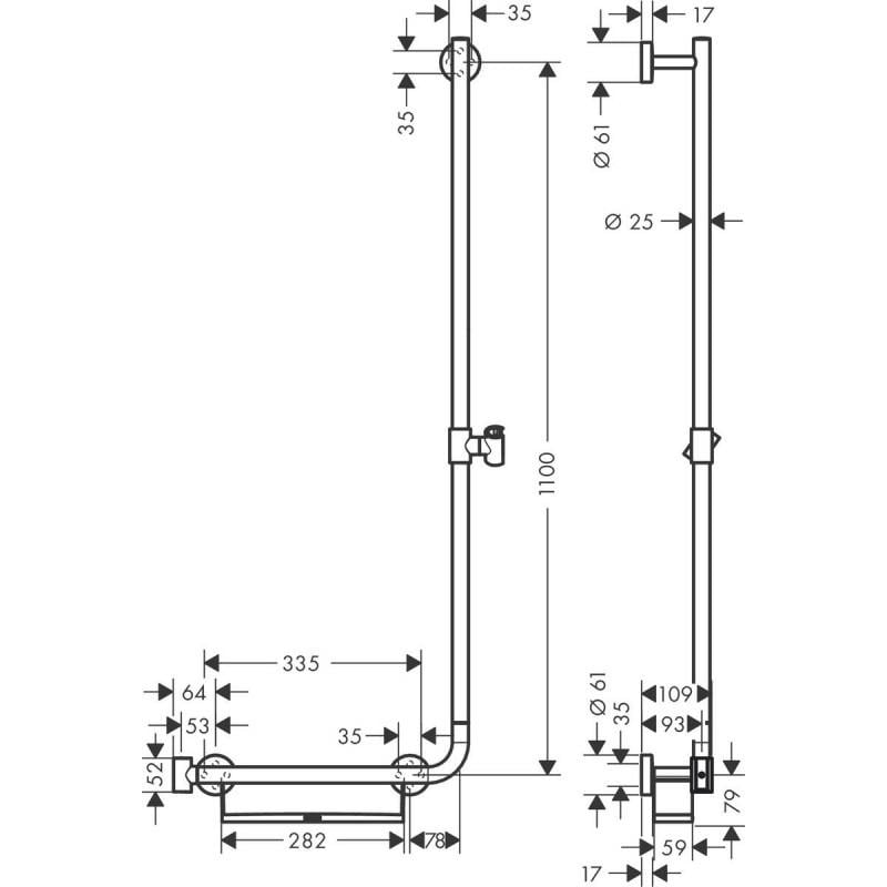 Штанга для душа Hansgrohe Unica Comfort 26404400 Хром (143171) - фото 2