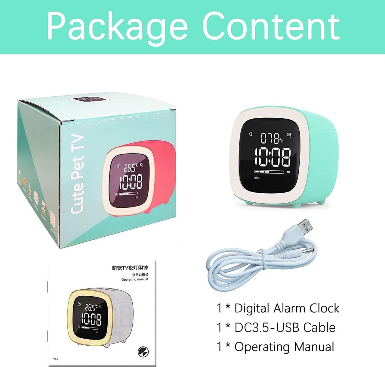 Часы настольные с будильником цифровые Cute TV аккумуляторные мультифункциональные Голубой (2459545715) - фото 7 Часы настольные с будильником цифровые Cute TV аккумуляторные мультифункциональные Голубой (2459545715) - фото 7