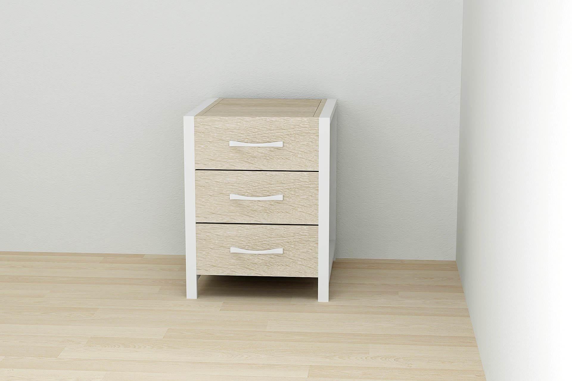 Тумба универсальная Ferrum-decor Вивьен 3 ДСП 16 мм 50x41x40 см Белый/Дуб Сонома (FRD-104193)