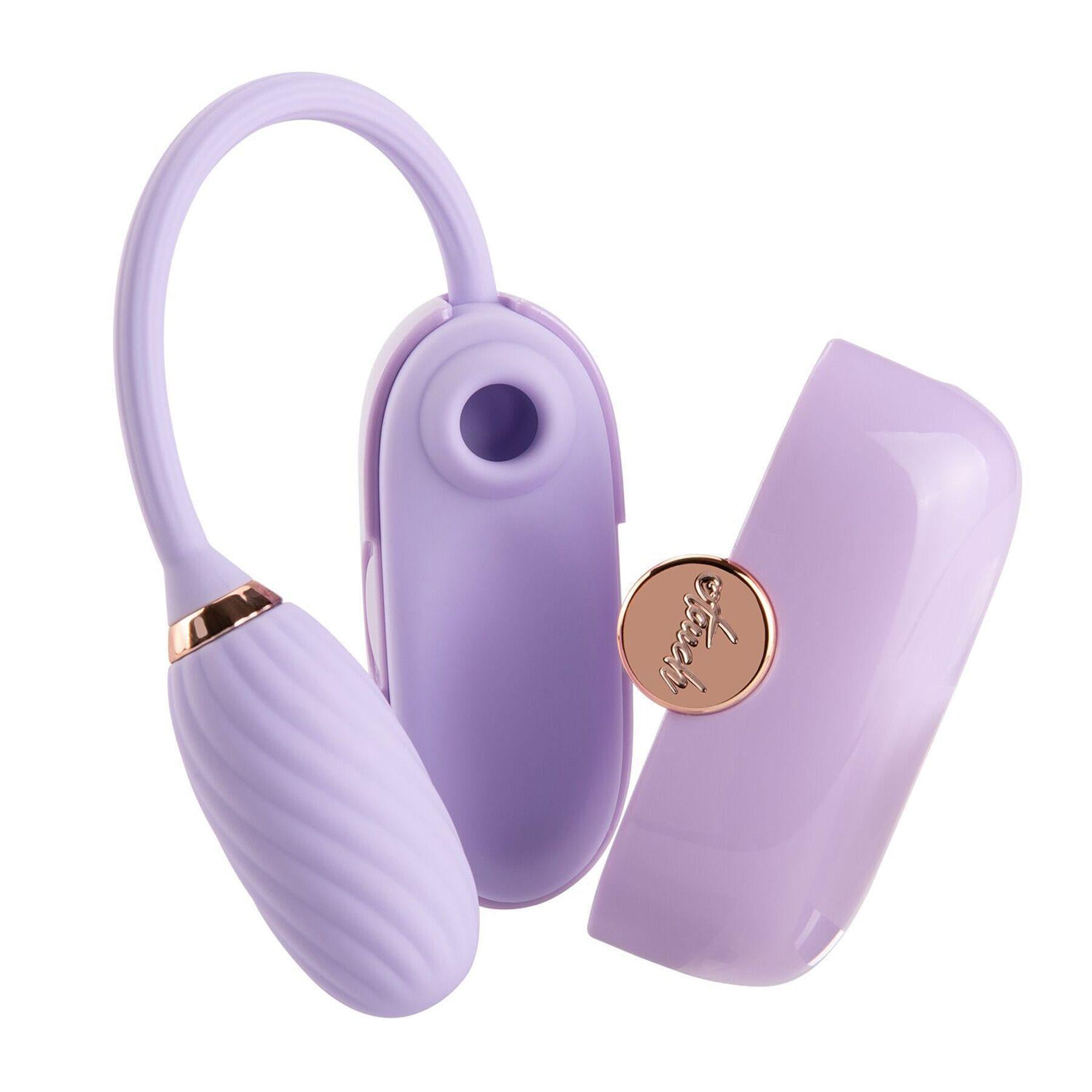Стимулятор вакуумный клиторальный Otouch Louis Vibrate с виброяйцом в кейсе Purple (SO9430)