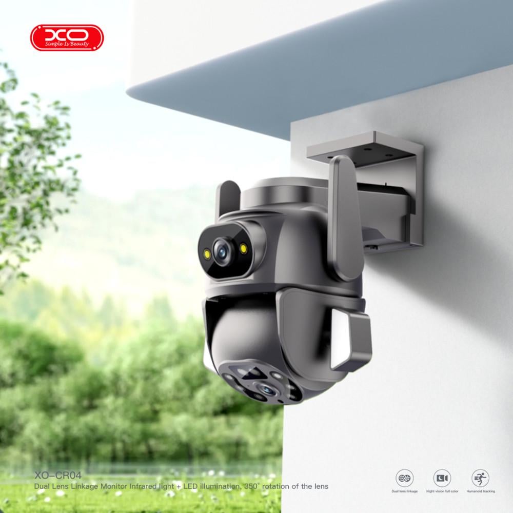 Камера відеоспостереження XO CR04 Robot Dual 2.4G Wi-Fi з нічним режимом/мікрофоном/динаміком для вулиці Чорний (CR04) - фото 5 Камера відеоспостереження XO CR04 Robot Dual 2.4G Wi-Fi з нічним режимом/мікрофоном/динаміком для вулиці Чорний (CR04) - фото 5