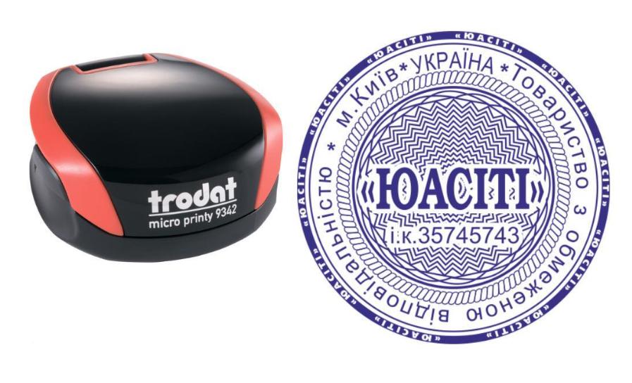 Печать ТОВ на карманном оснащении Trodat Micro Printy 9342 d 42 мм Красный (ООО11/9342/R)