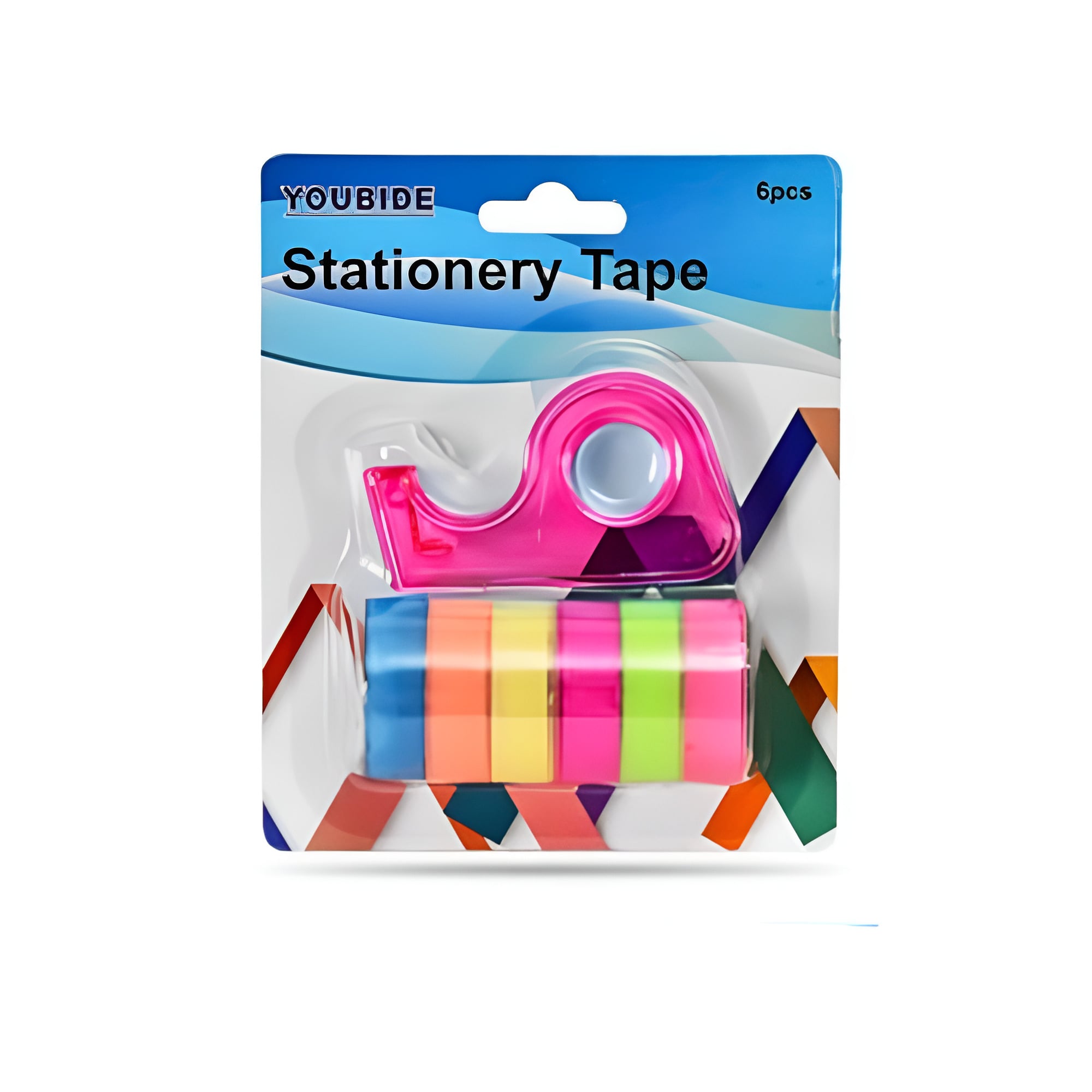 Диспенсер для скотча YOUBIDE WW01251ST в комплекте с 6 лентами Розовый (25307801)