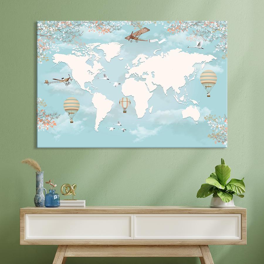 Картина на холсте Карта мира с белыми континентами 80x54 см (V532-1_L) Картина на холсте Карта мира с белыми континентами 80x54 см (V532-1_L)