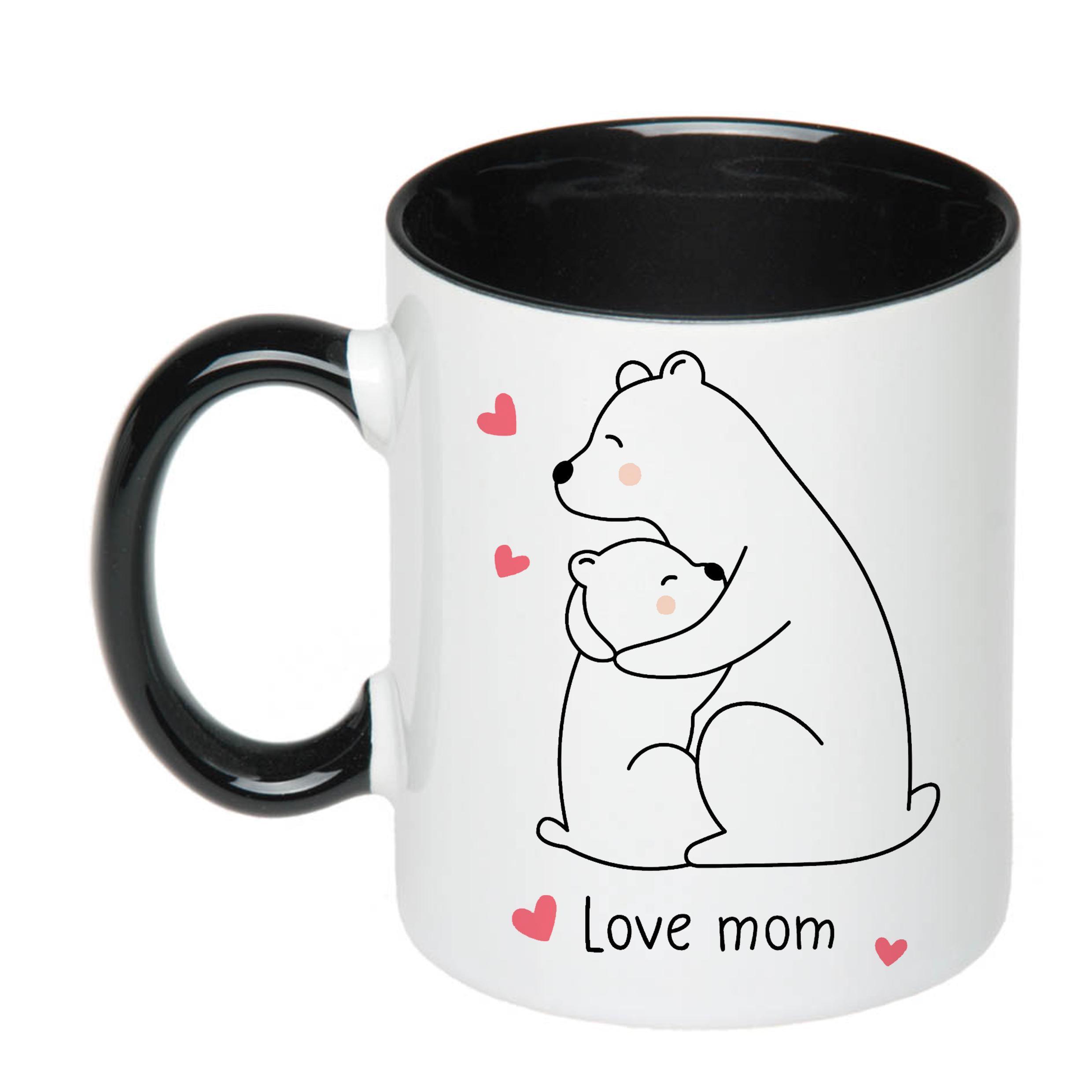 Чашка з друком Love mom 330 мл Чорний (22554)