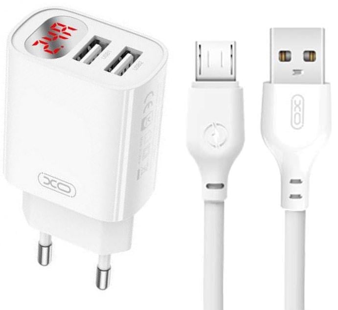 Устройство зарядное Xo L95 2 USB 2,4A кабель micro-USB White (36835) Устройство зарядное Xo L95 2 USB 2,4A кабель micro-USB White (36835)