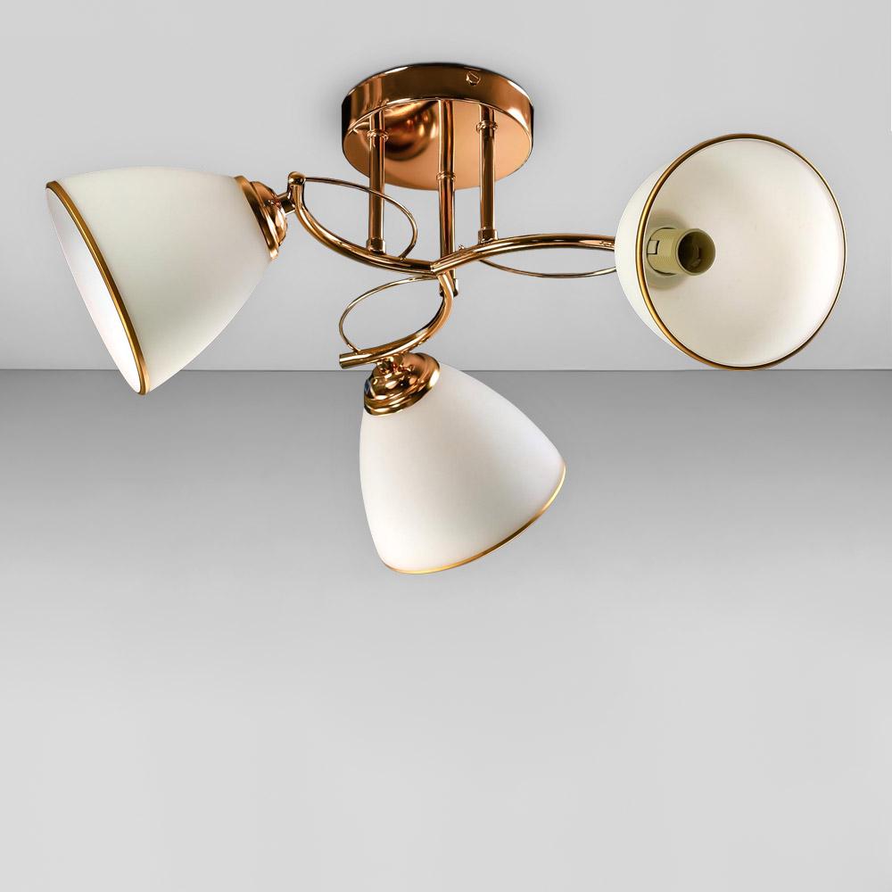 Стельова люстра Light House SZ-19004/3A FGD з облямівкою E14 520х200 мм Золотий/Білий
