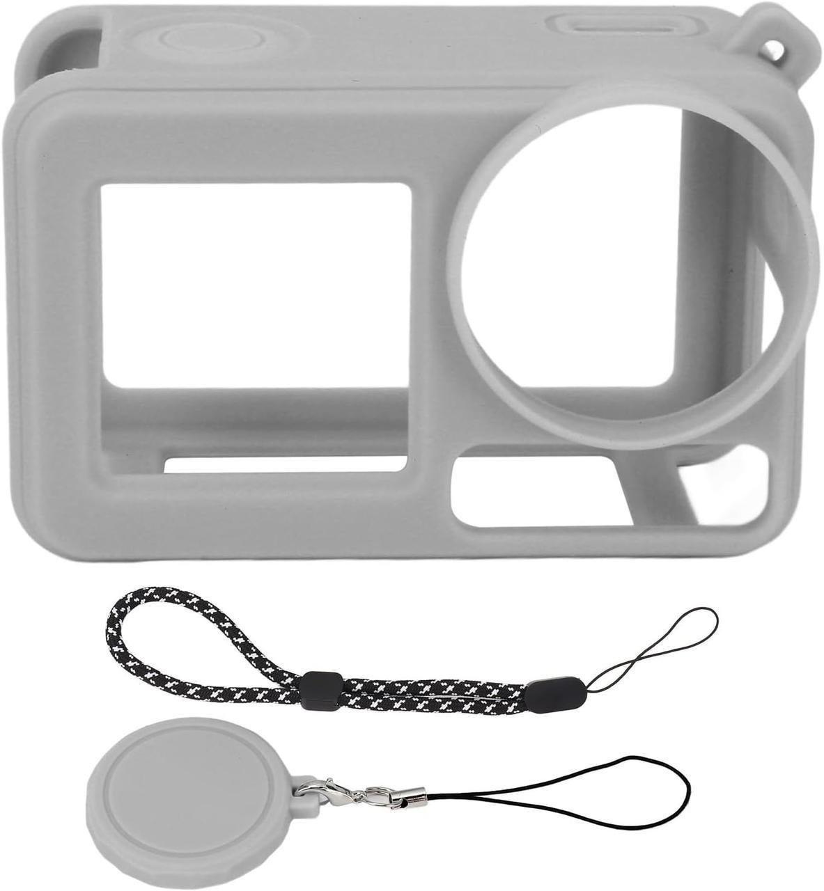 Чехол защитный силиконовый с крышкой-колпачком для камер DJI Action 5 Pro/Action 4/Action 3 Серый