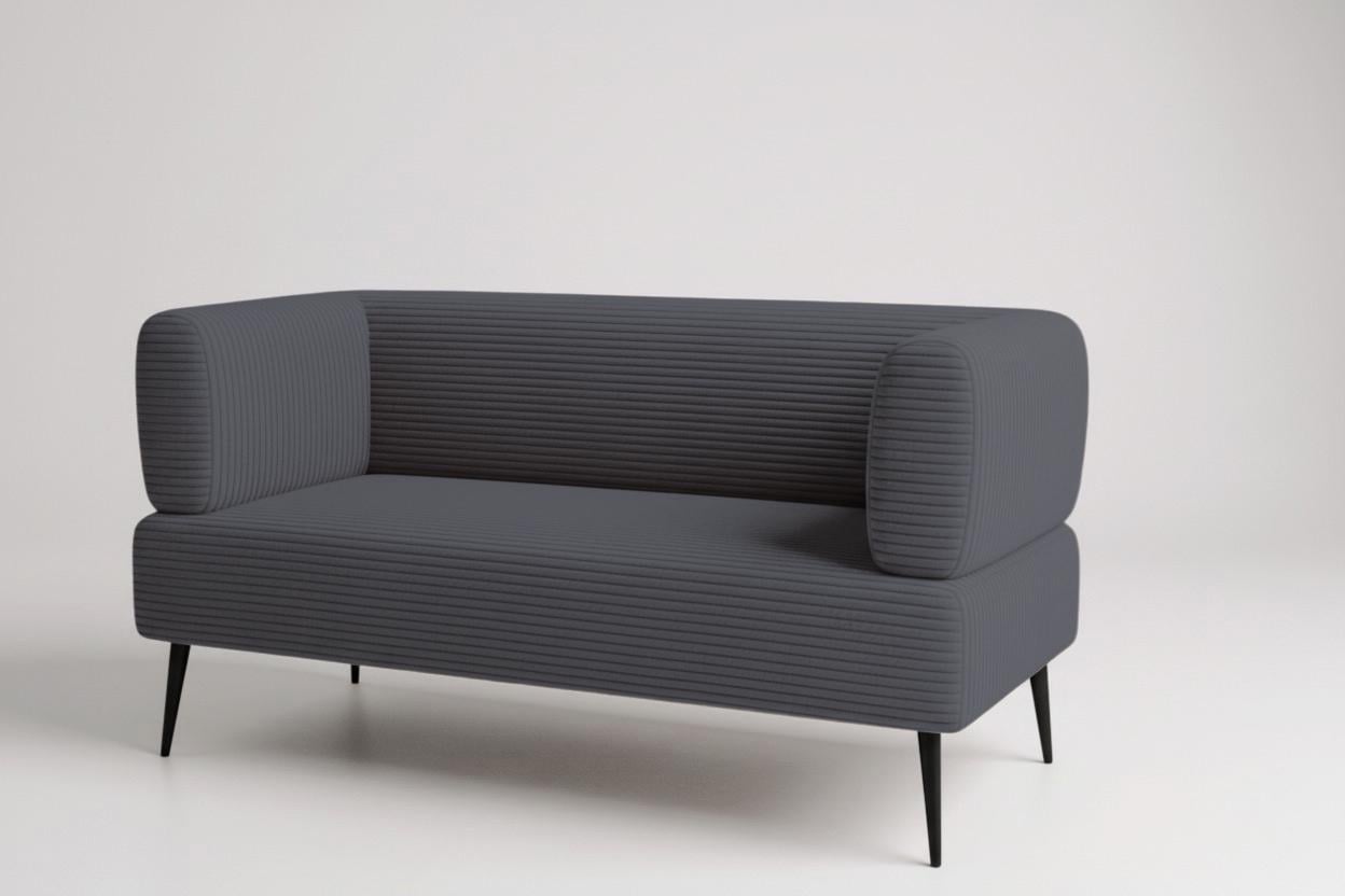 Диван офисный Tobi Sho Бенно-1 с подлокотниками велюр вельвет 1400х720х750 мм Lotus 98/DK Grey