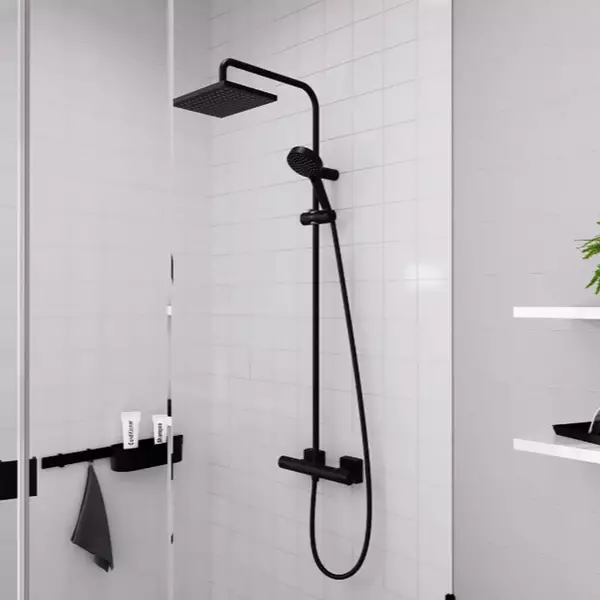 Душова система Hansgrohe Vernis Shape 26097670 з термостатом Чорний матовий (35623966)