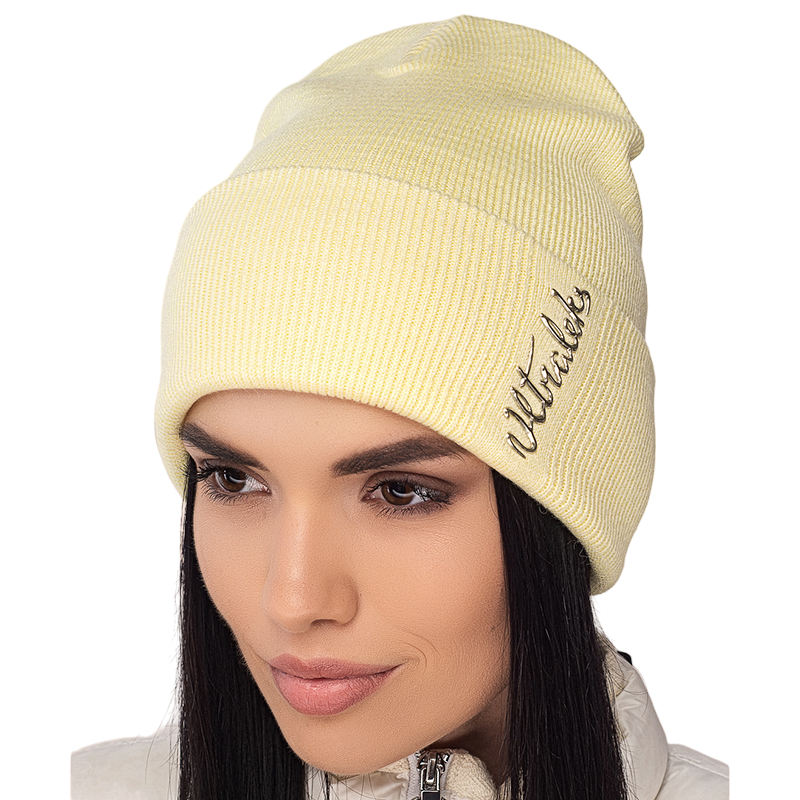 Шапка Leks ФУРОР двойная с отворотом мелкой вязки One size Светло-желтый (122332) - фото 1 Шапка Leks ФУРОР двойная с отворотом мелкой вязки One size Светло-желтый (122332) - фото 1