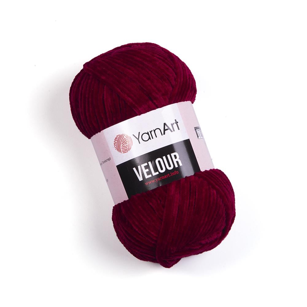 Пряжа велюровая YarnArt Velour 847 бордовый (2408)