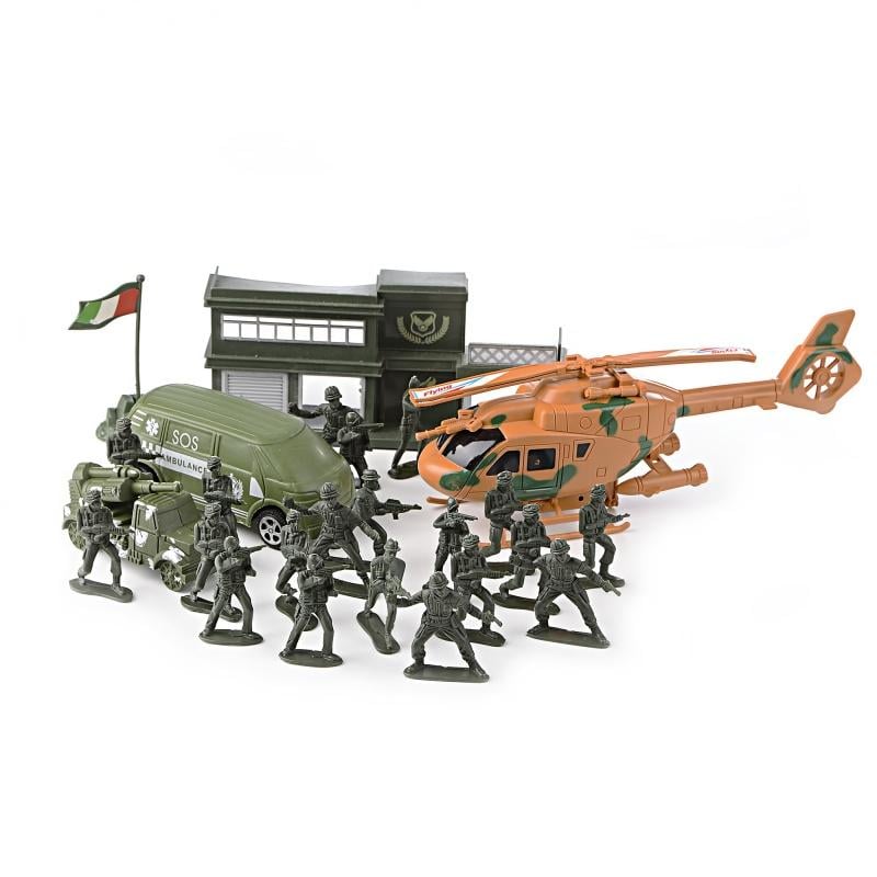 Игровой набор Солдатики с вертолетом и машинкой (ID244)
