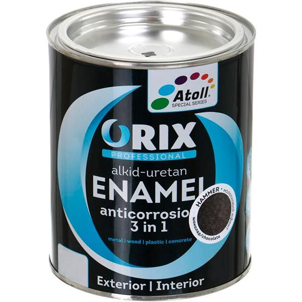 Эмаль антикоррозионная Atoll Orix Hammer 3в1 0,7 л Антрацит (2573813133)