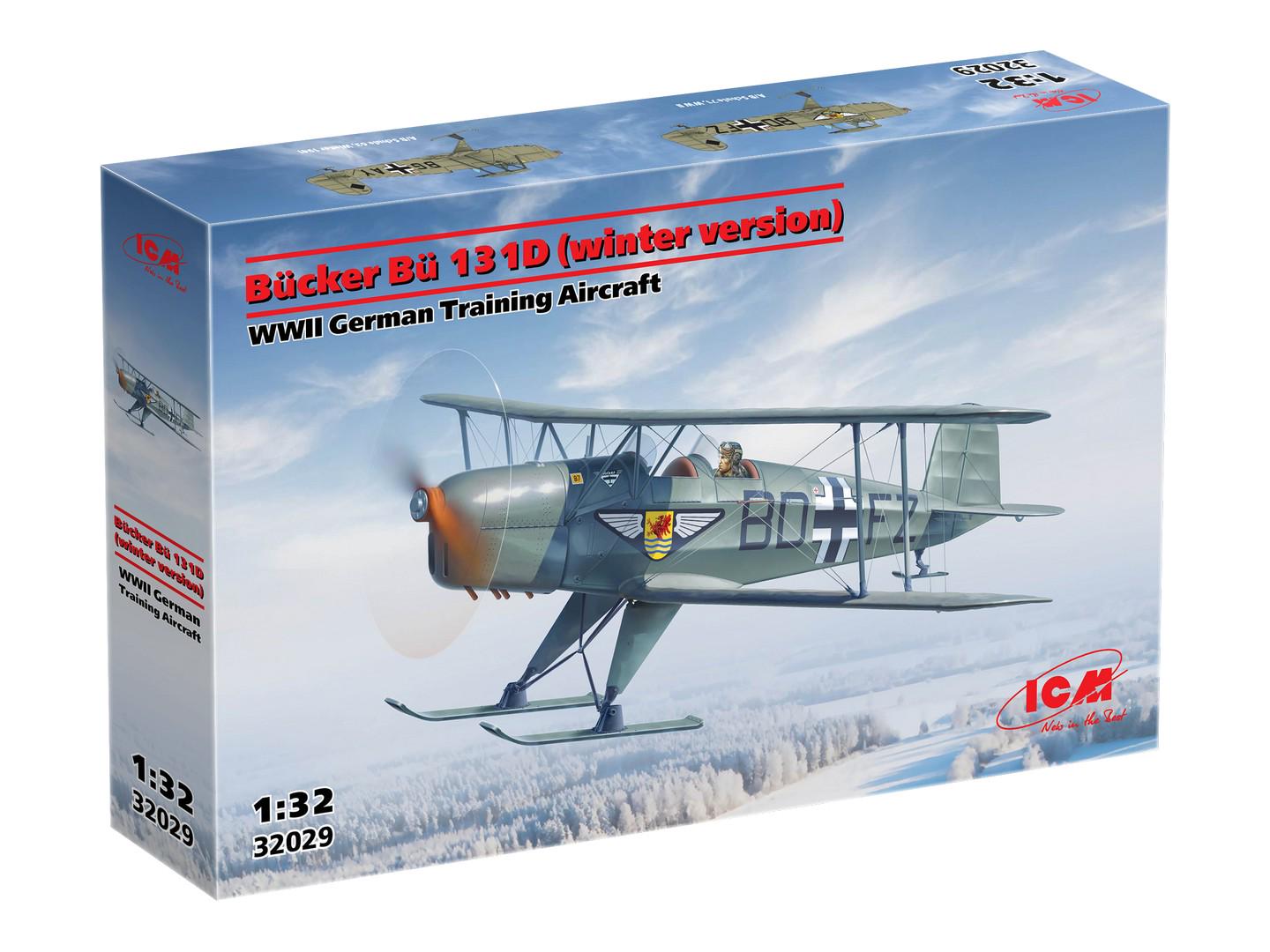 Сборная модель ICM самолет Bücker Bü 131D зимняя версия масштаб 1:32 (32029) Сборная модель ICM самолет Bücker Bü 131D зимняя версия масштаб 1:32 (32029)