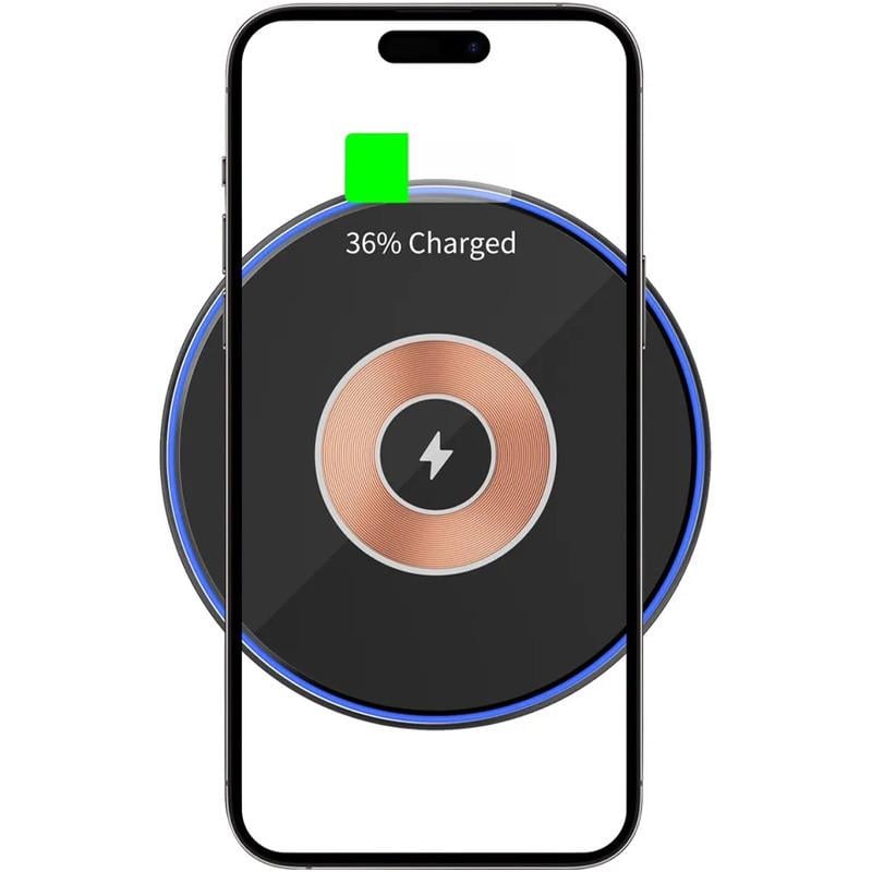 Зарядний пристрій бездротовий WIWU Wi-W013 15W wireless charger Black (00000068518_1)