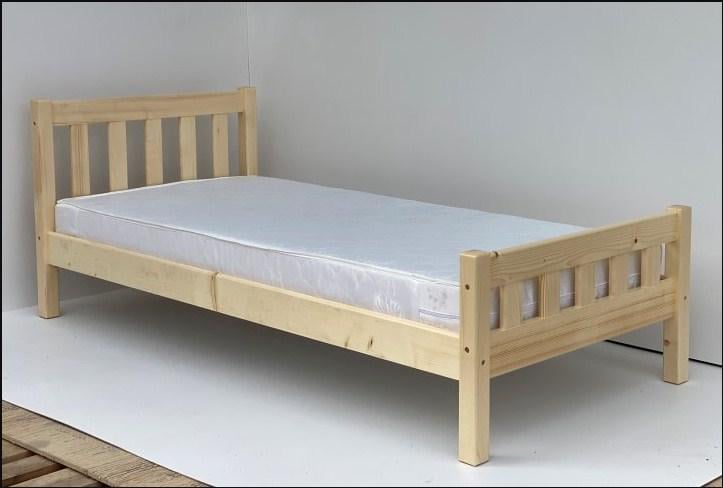 Кровать односпальная деревянная Скиф Л-150 100х190 см Натуральный прозрачный лак