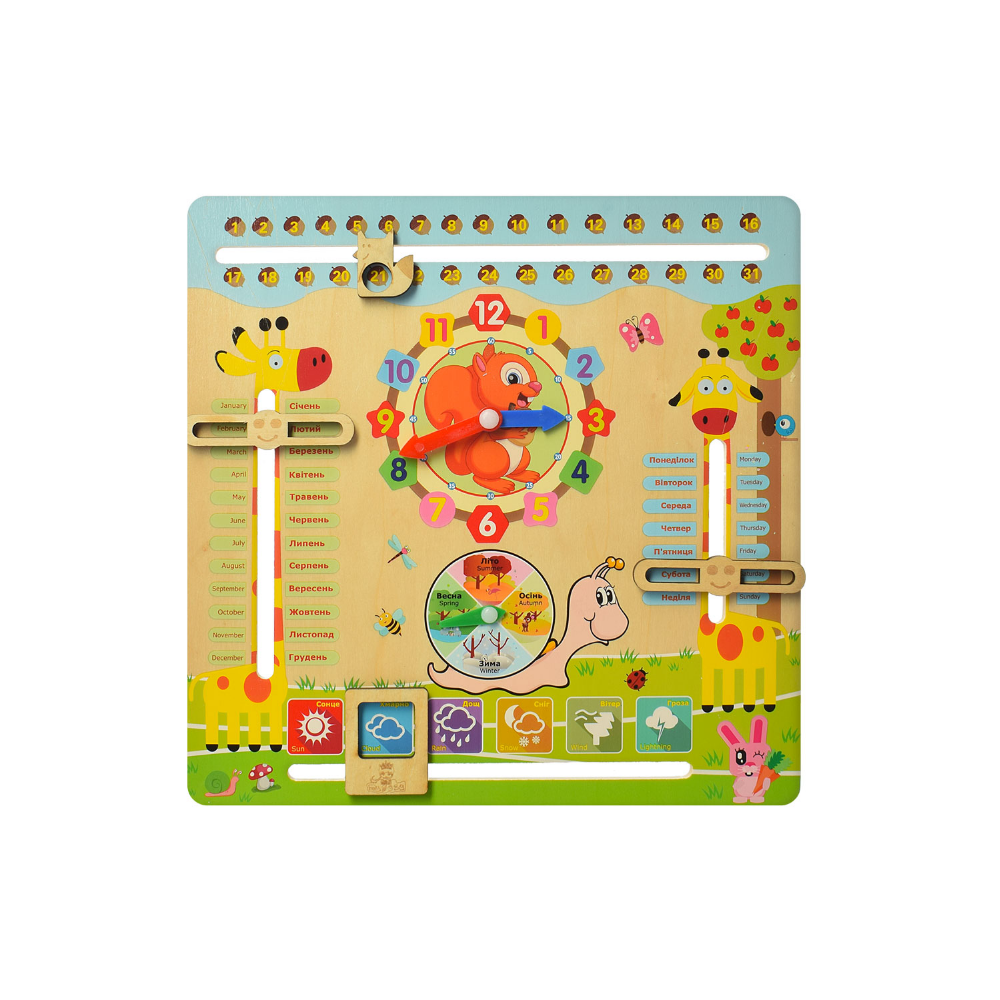 Деревянная игрушка Tree Toys Часы и календарь природы MD (2063) - фото 1