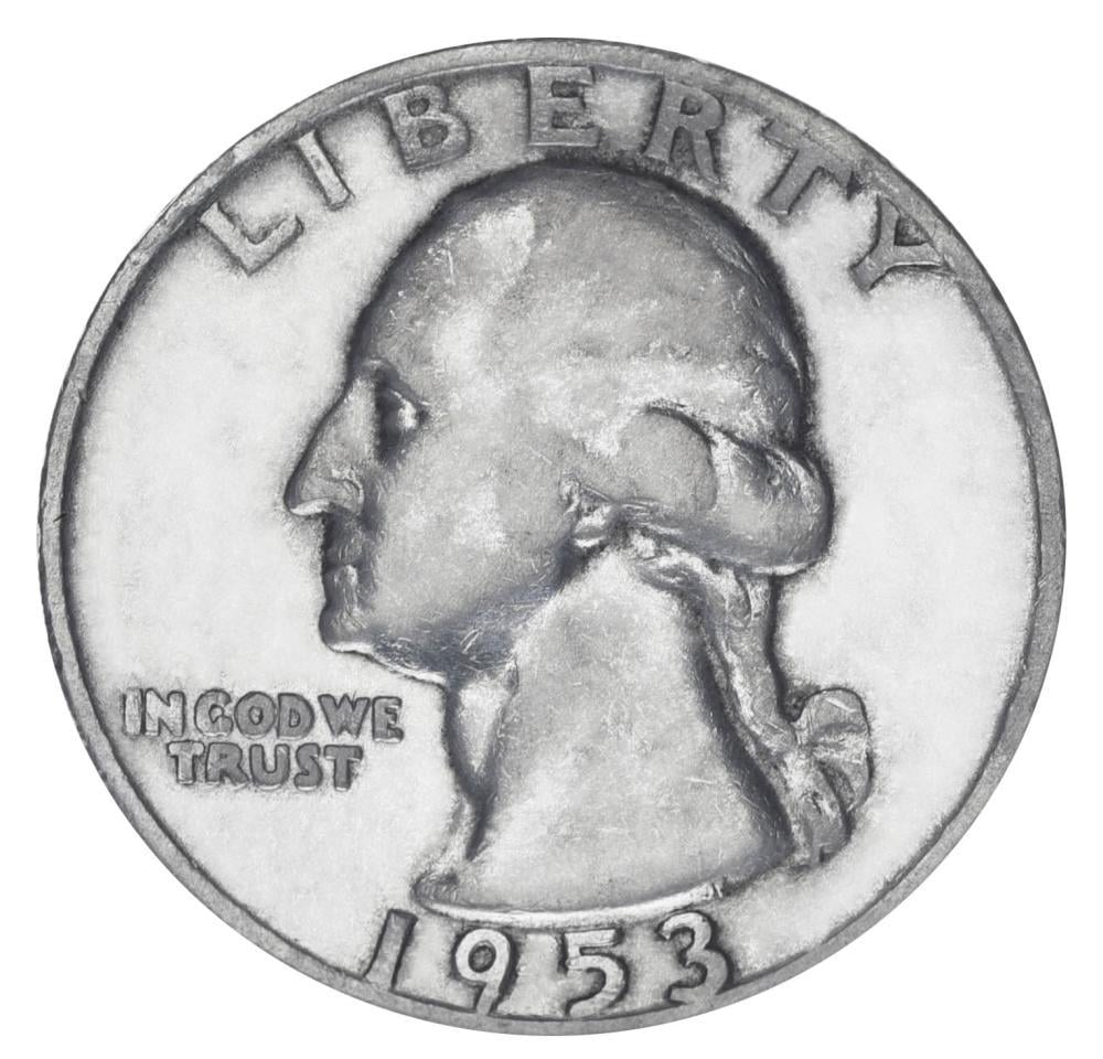 Коллекционная монета США 25 центов квотер 1953 серебро F-VF Ag 900 6,25 г (М19918)