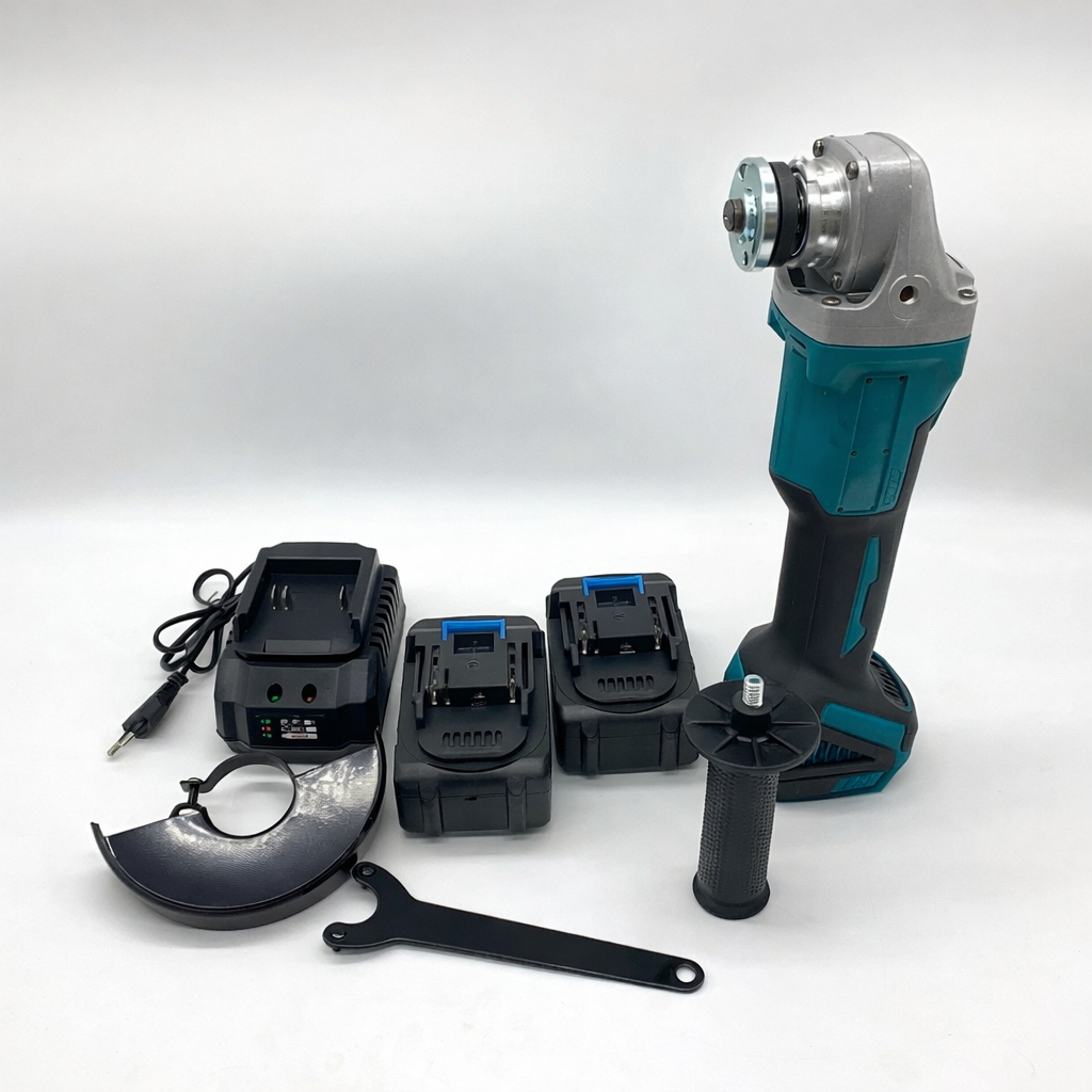 Шліфмашина акумуляторна кутова 8500 об/хв з двома акумуляторами 24V у пластиковому кейсі (DUC66)