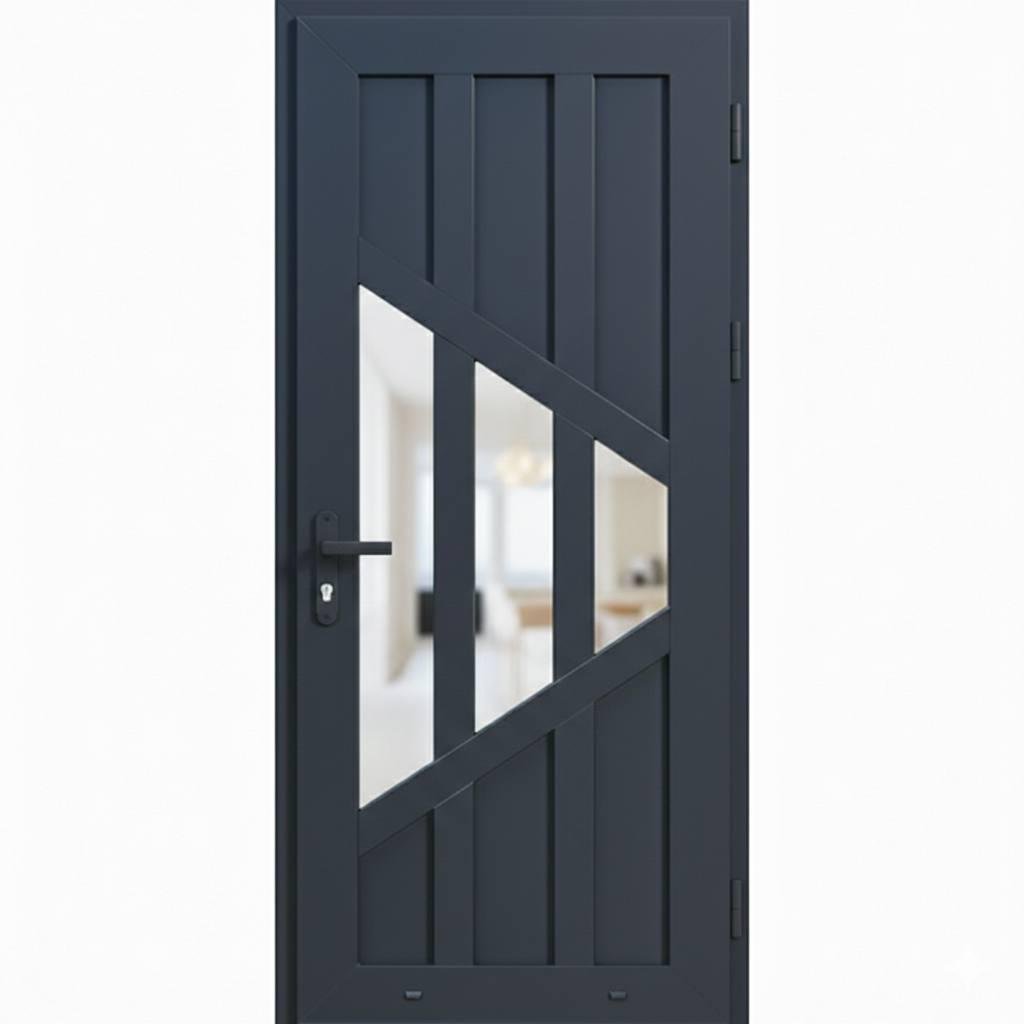 Дверь балконная пластиковая Steko с фурнитурой AXOR 2005х900 мм Антрацит