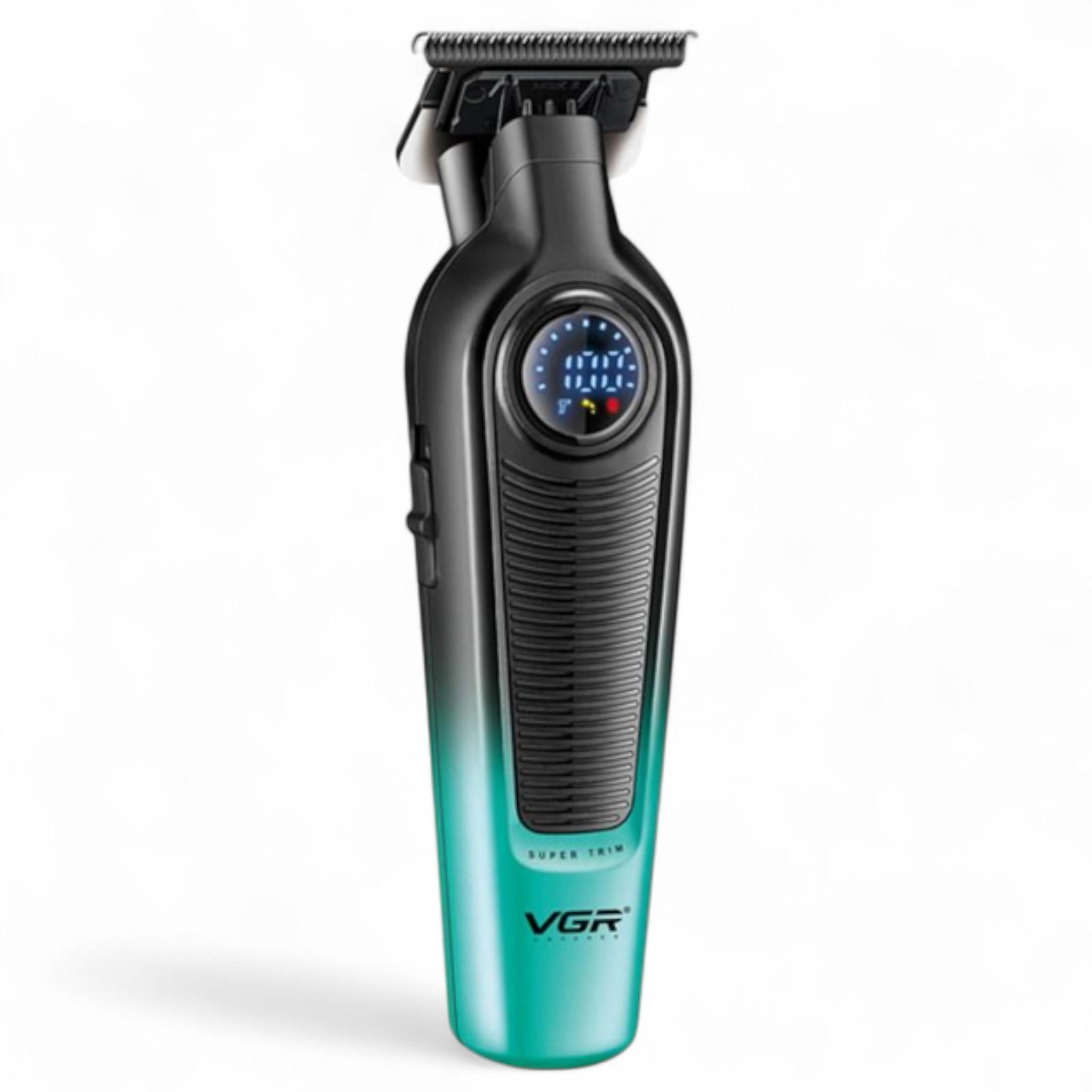 Тример акумуляторний VGR V-996 4 насадки LED display Green (M_V-996Green)