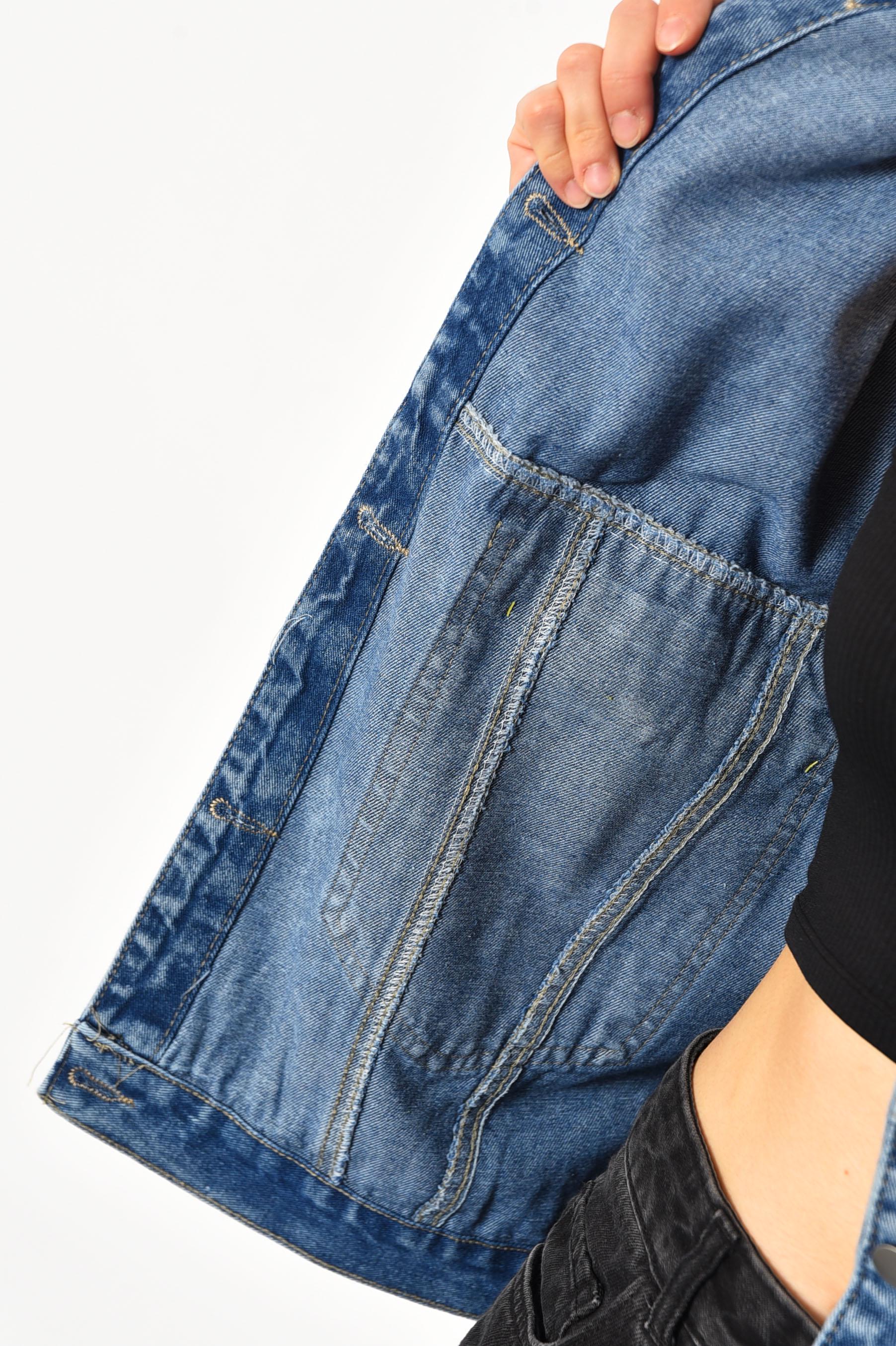 Джинсовка жіноча 2XL Синій (184222) - фото 4 Джинсовка жіноча 2XL Синій (184222) - фото 4