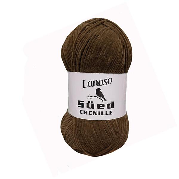 Пряжа Lanoso Sued Chenille 907 коричневый (3283)