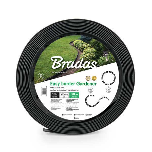 Бордюр газонный Bradas Easy Border 38 мм х 10 м с комплектом кольев Черный (OBEB3810SET)