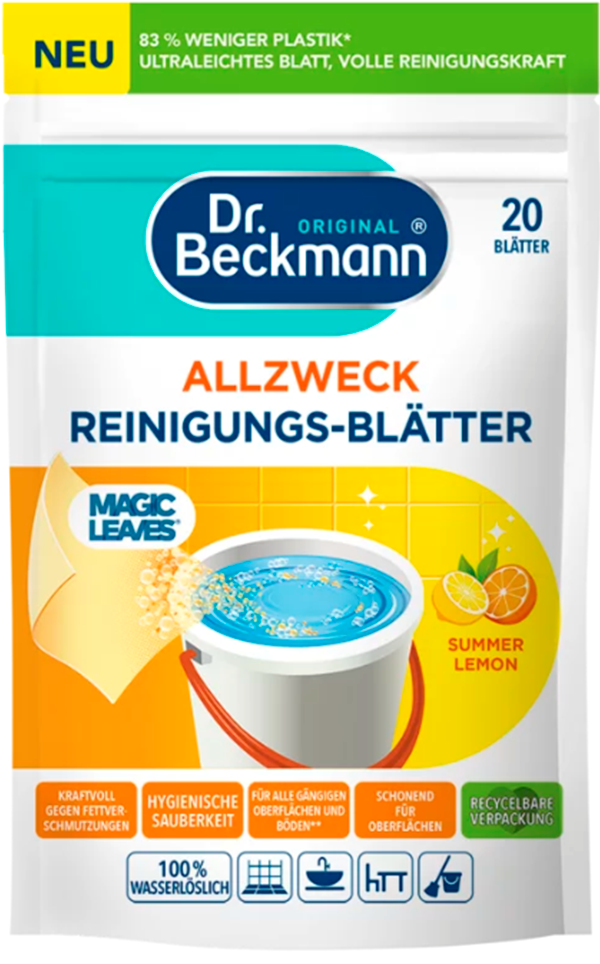 Серветки для миття підлоги Dr.Beckmann Summer Lemon 20 шт. (13340281)