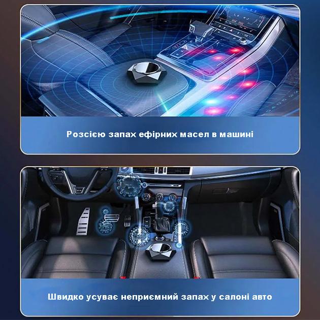 Ароматизатор автомобільний і 2 флакони аромаолії Car Aroma металевий сплав Чорний - фото 5