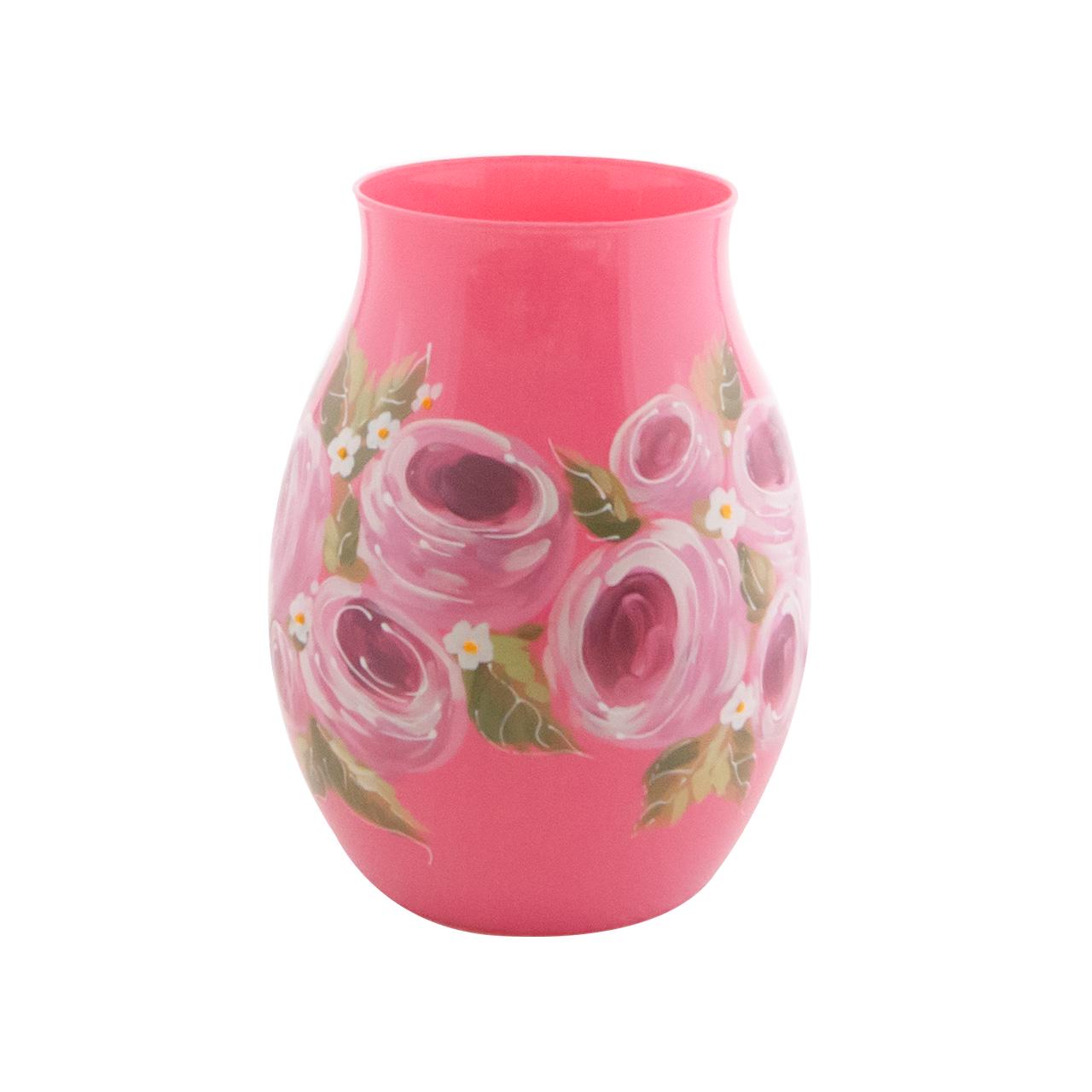 Ваза стеклянная VB Vivente ручная роспись H 22,5 см D 16,5 см (24088-2506) - фото 2