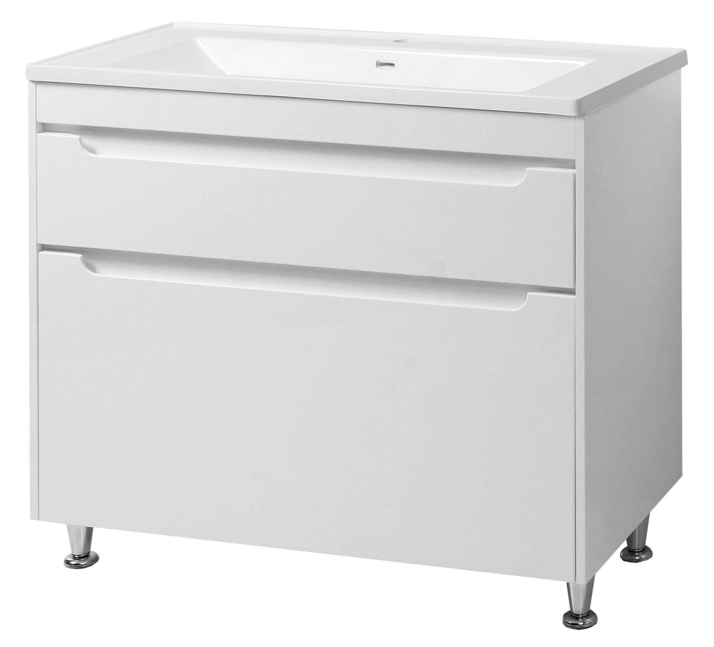 Тумба ЮВВІС Valencia ТНБ-2 Д з умивальником Канте 100 см Білий (UVV008)