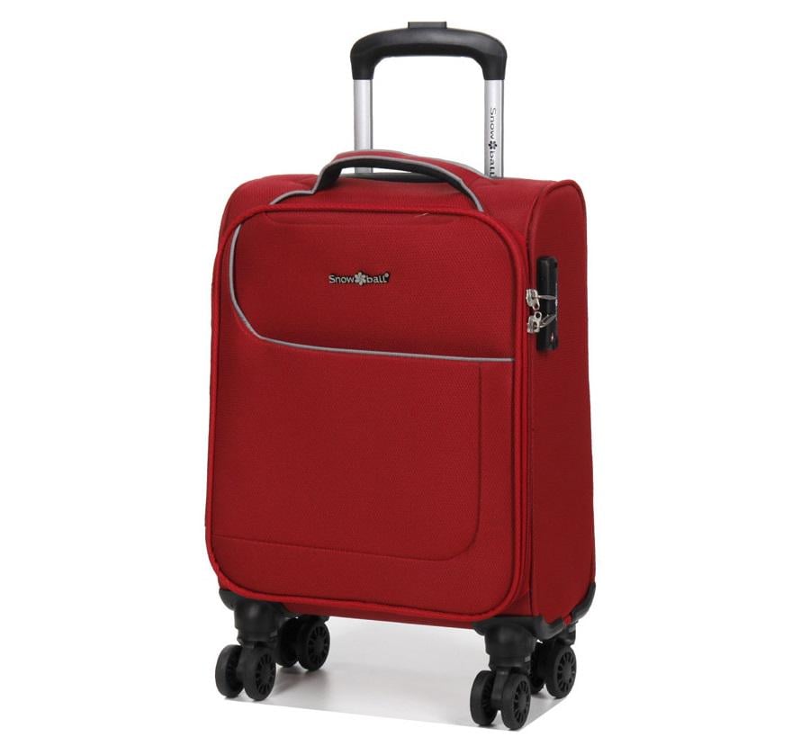 Чемодан Snowball 22204 тканевый мини XS 28/7 л 46х33х18 см Красный