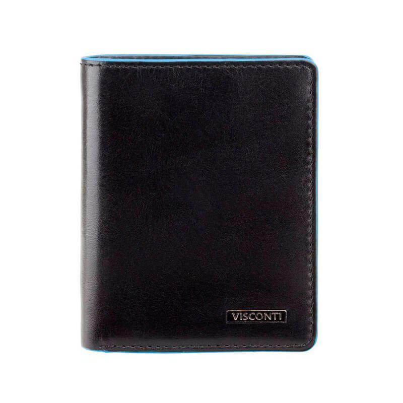 Портмоне мужское кожаное Visconti Smith с защитой RFID Italian Black (ALP84 IT BLK)