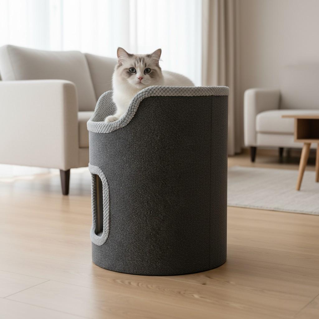 Пуф-домик для кошек с лежанкой 53х40 см (1907695814)