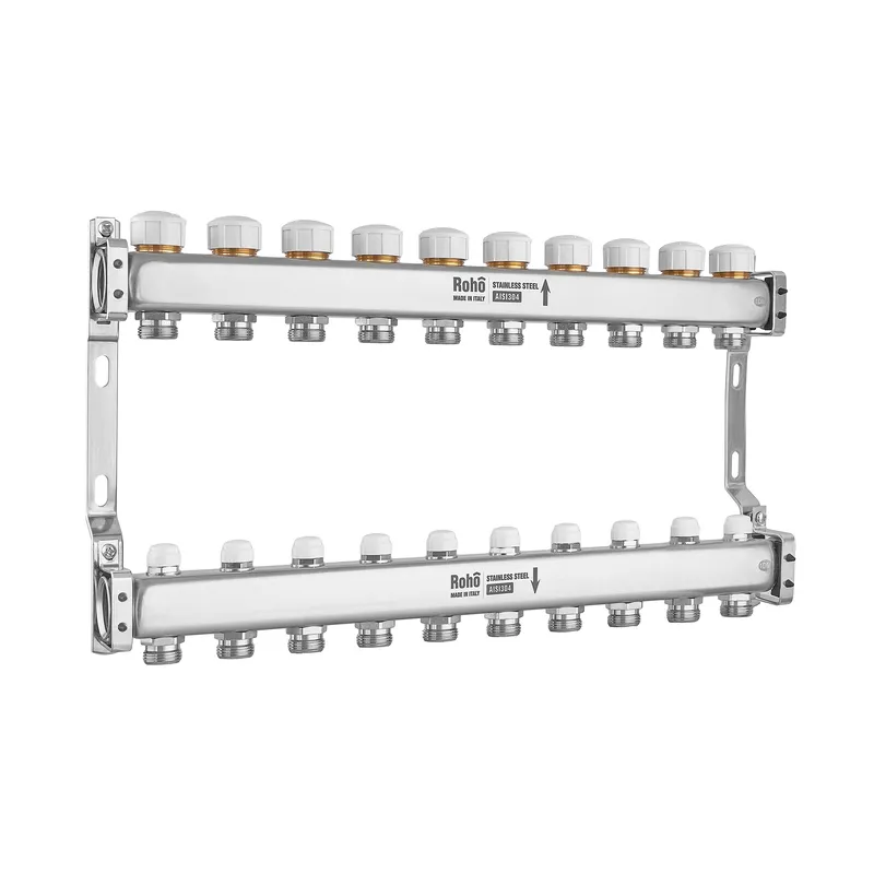 Коллектор Roho R805-10M 1"х10 исх с термостатическими и запорными клапанами (RO1041) Коллектор Roho R805-10M 1"х10 исх с термостатическими и запорными клапанами (RO1041)